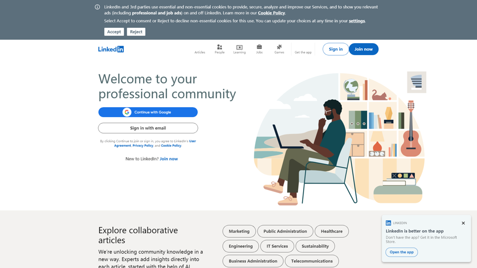 LinkedIn : Se connecter ou S'inscrire