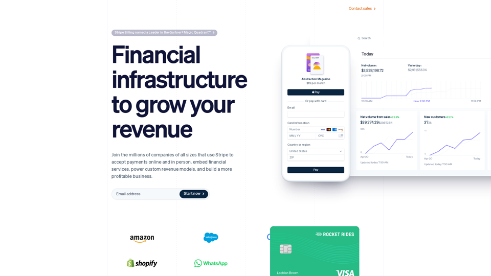 Stripe | Infrastructure financière pour développer vos revenus