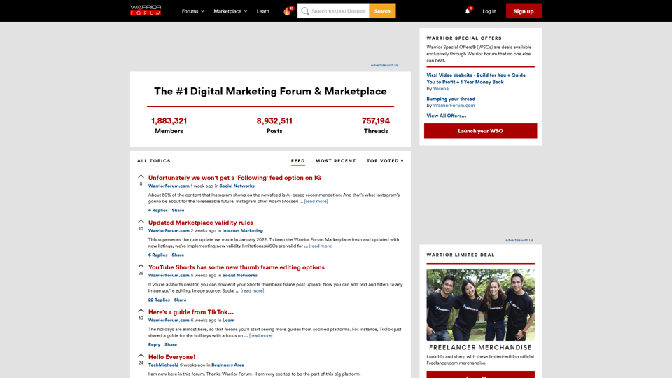 Warrior Forum - The #1 Digital Marketing Forum & Marketplace