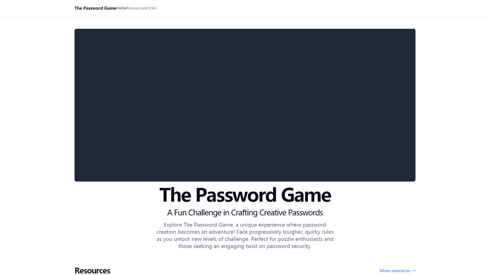 Password Game - Enhance Your Security Skills with Fun and Engaging Challenges