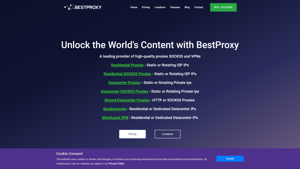 BestProxy.net - Лучшие Прокси SOCKS5 и VPNs