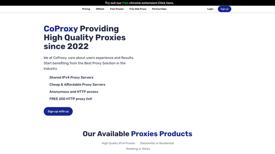 CoProxy : Serveur de proxy IPv4 rapide & abordable