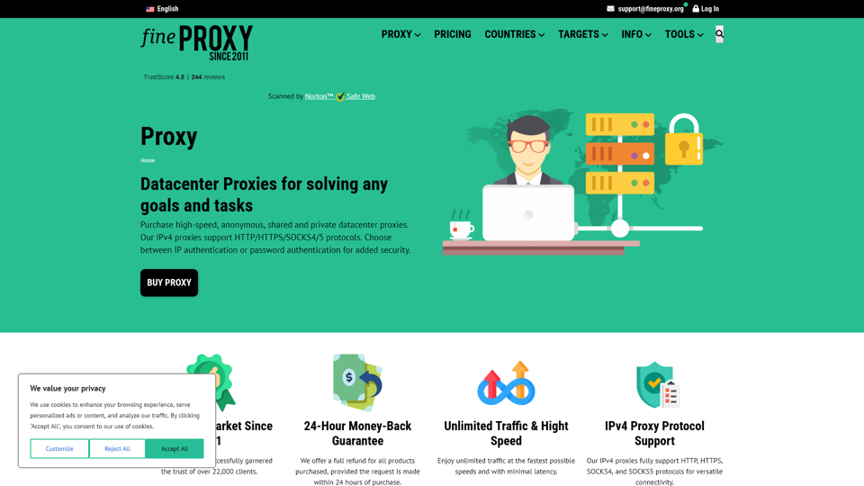 Compre Servidores Proxy | 1000 Proxies por $89 | Prueba Gratis