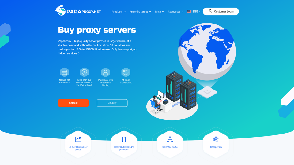 プロキシサーバー — PapaProxy.net で安全かつ信頼できるインターネットアクセスを実現するための、安価で無制限のプロキシリストを購入して、最新のパブリックIPリストやプライベートIPリストを入手してください。