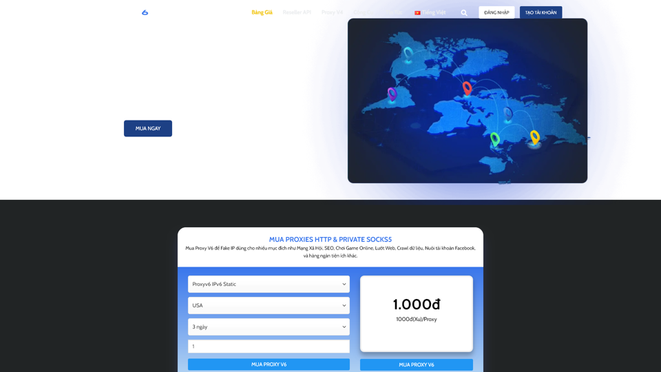 ProxyV6 | Web compra Proxy barato IPv6 IPv4, Proxy Rotativo Estático