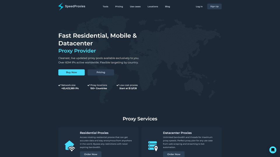 SpeedProxies - Proxies residenciales, móviles y de centro de datos