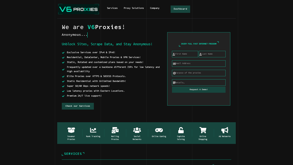 V6Proxies: IPv4 & IPv6