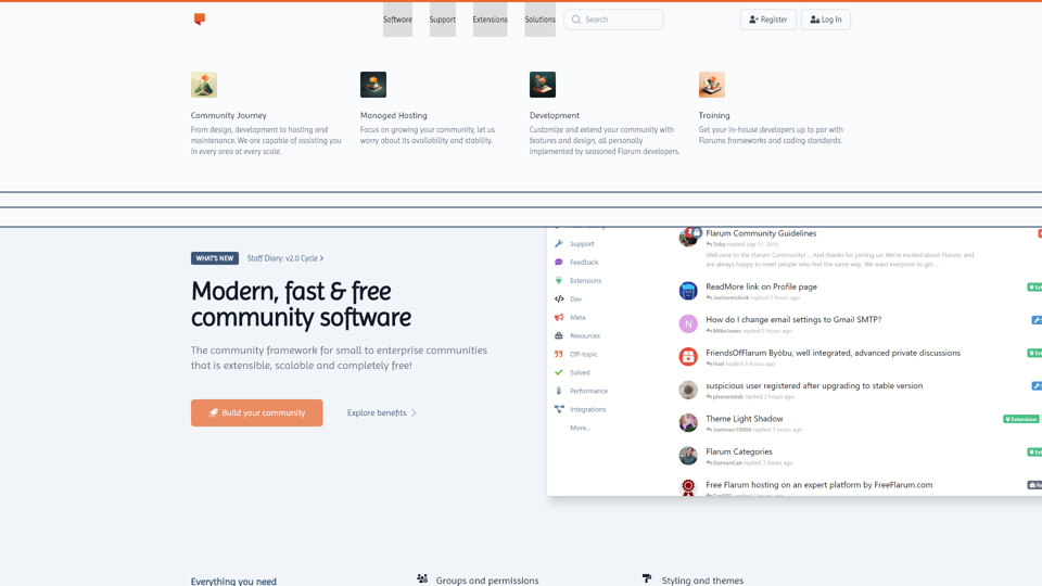 The extensible community framework - Flarum