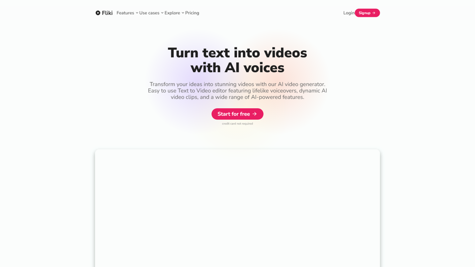 Fliki - Turn text into videos with AI voices