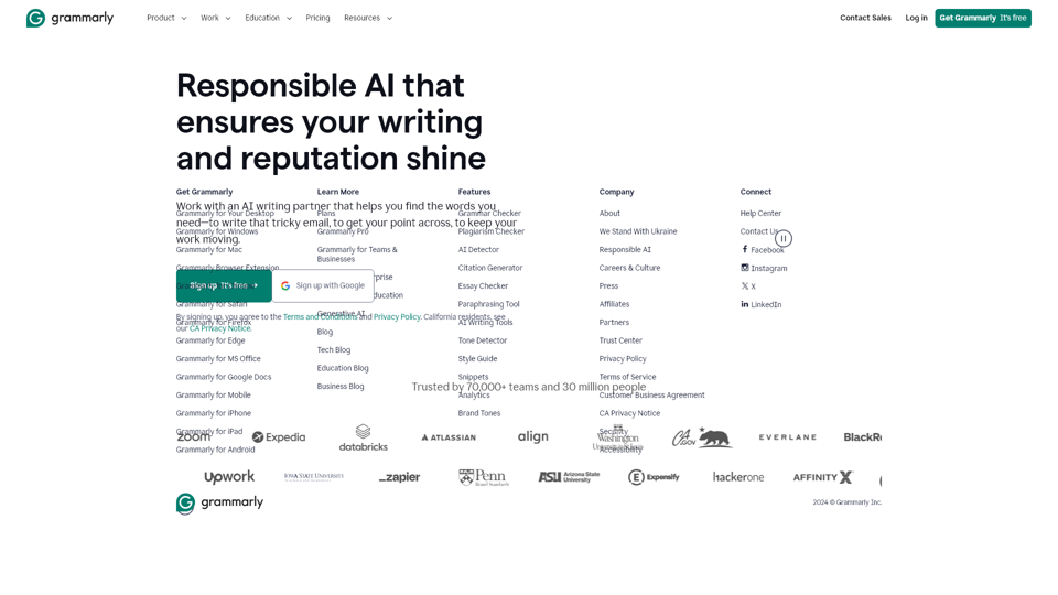 Grammarly: 無料のAIライティングアシスタンス