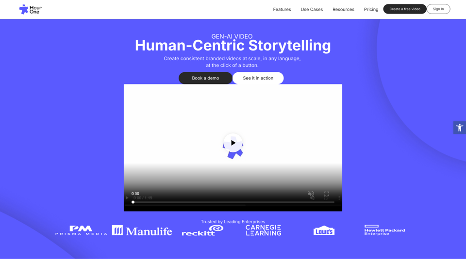 Gen-AI Video: Human-Centric Storytelling, Brand Videos at Scale - Hour One