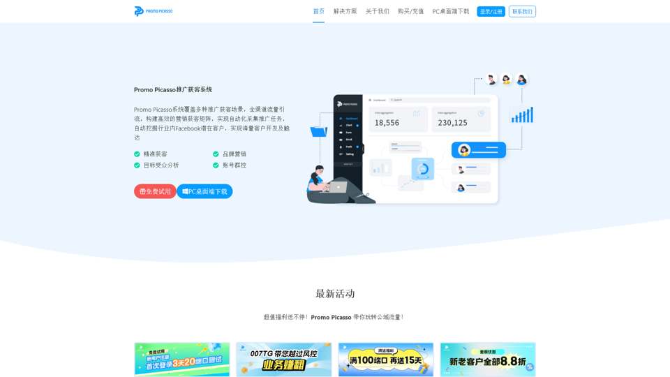 facebook多账户运营_facebook采集_品牌营销_PromoPicasso系统