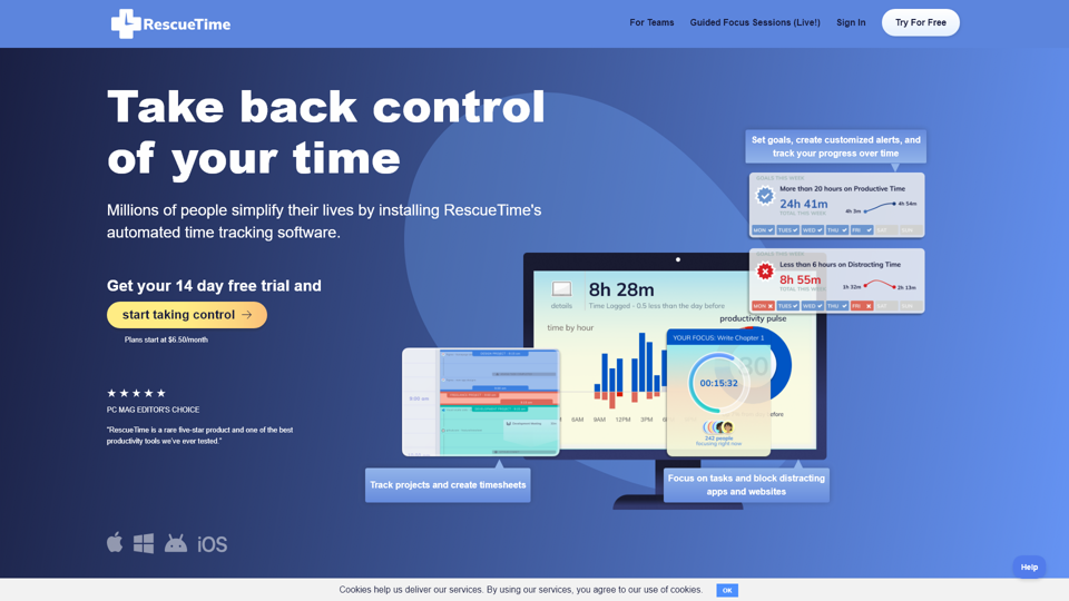 RescueTime : Logiciel de suivi du temps entièrement automatisé