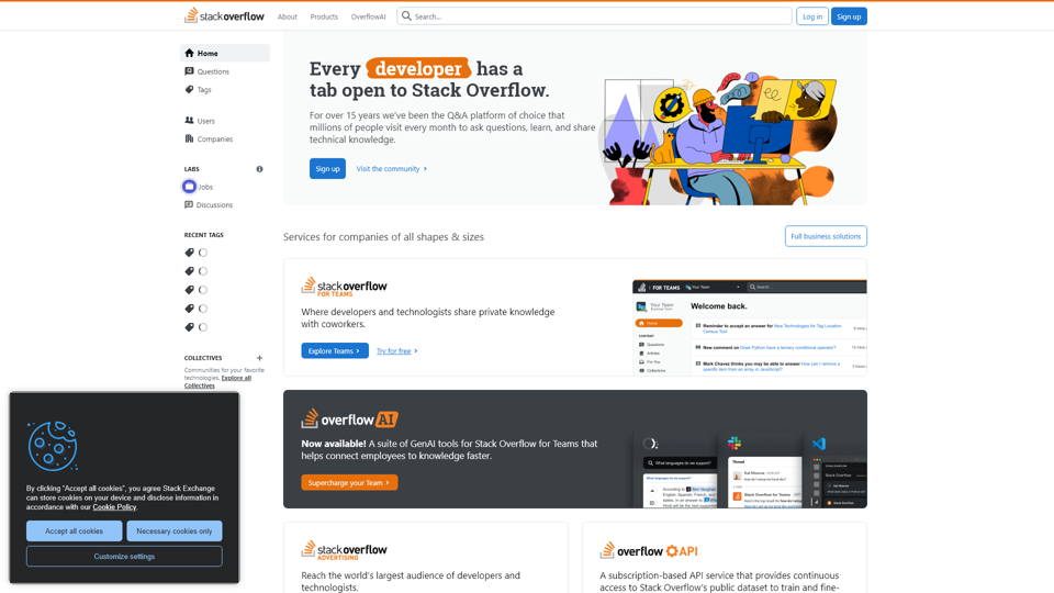 Stack Overflow - 開發者學習、分享與打造職業的地方