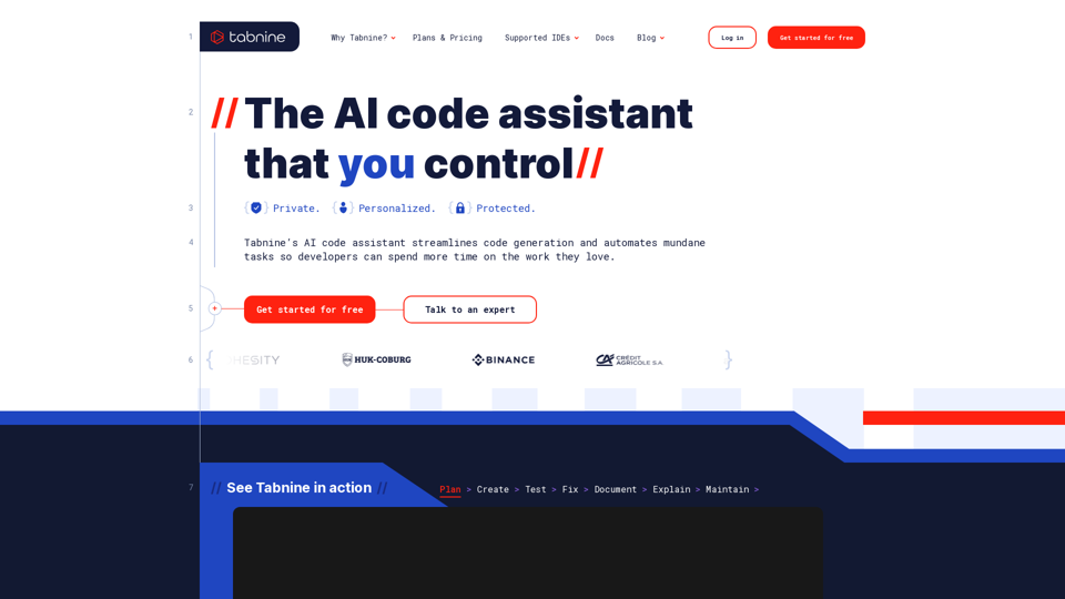 Tabnine AI code assistant | Private, personalized, protected