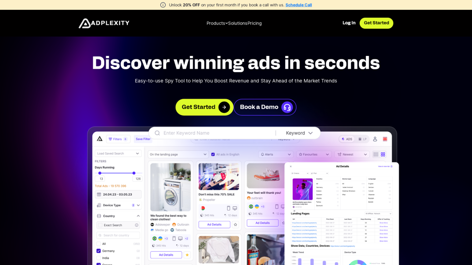 Ad Spy Tool for Affiliate Marketers - Adplexity.com