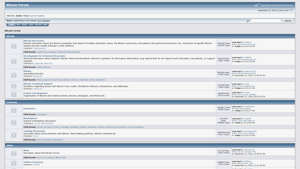 比特幣論壇 - 目錄