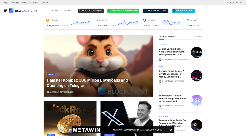 Blockonomi: Cryptocurrency News & Your Guide to The Blockchain Economy