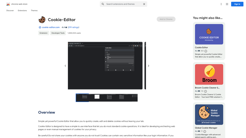 Cookie-Editor - Chrome 網店