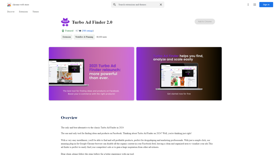 Turbo Ad Finder 2.0 - Loja Web do Chrome