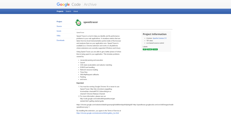 Архив кода Google - долгосрочное хранилище для хостинга проектов Google Code.