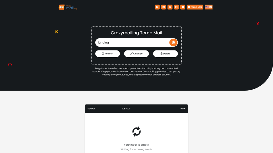 Crazymailing - 一种临时邮箱，安全可靠地保护您的收件箱