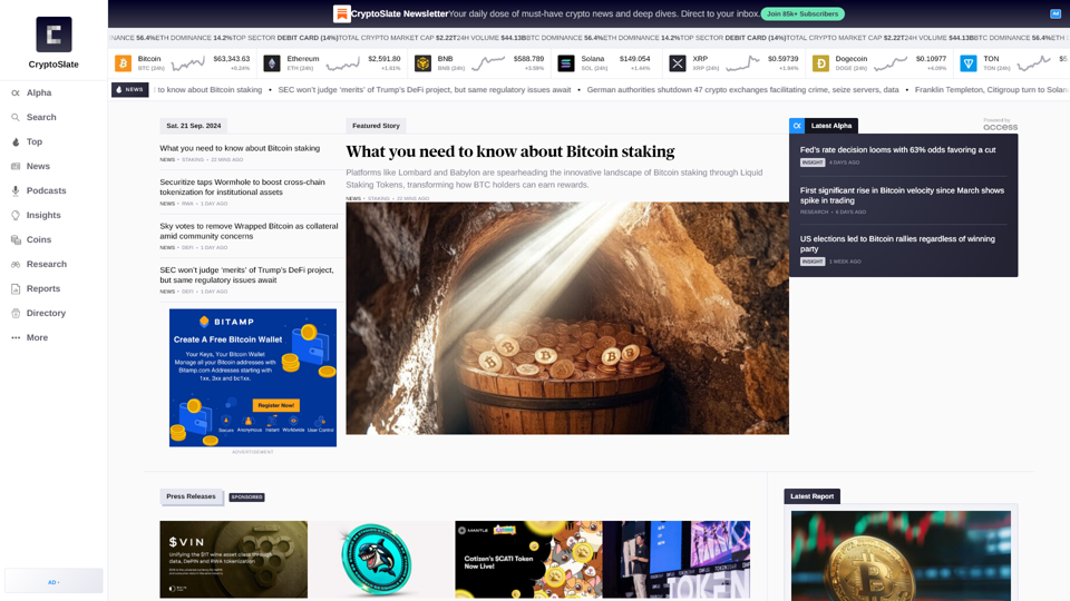 Crypto News, Insights & Data - CryptoSlate