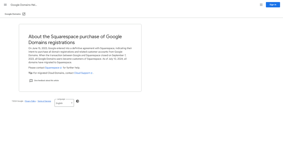 Google Domainsの登録に関するSquarespaceの購入 - Google Domainsヘルプ