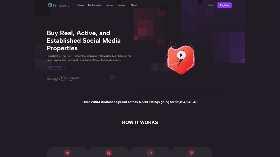 Famebolt: Comprar Contas do TikTok, Comprar Contas do Instagram, Canais do YouTube, Contas do Twitter e Páginas do Facebook