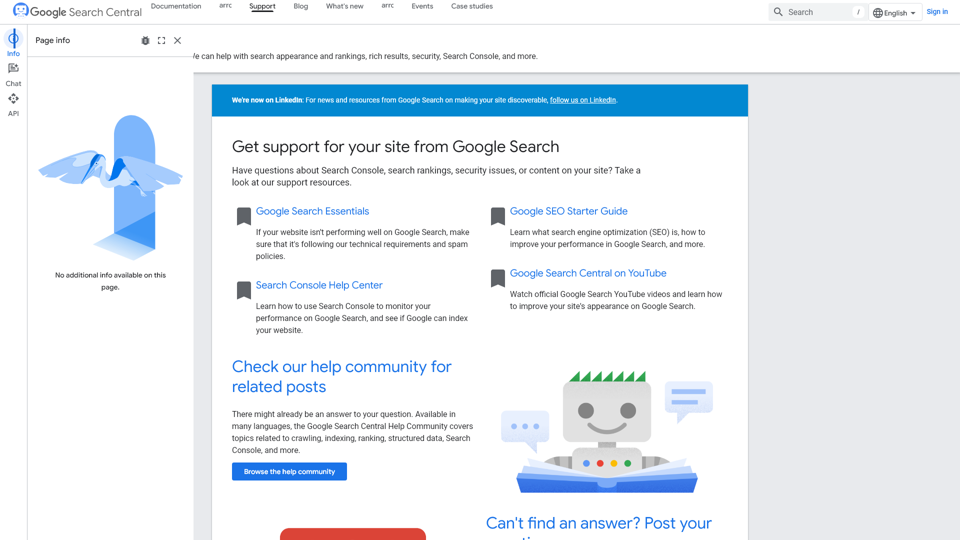 Google SEO Help and Support | Google Search Central  |  Google for Developers