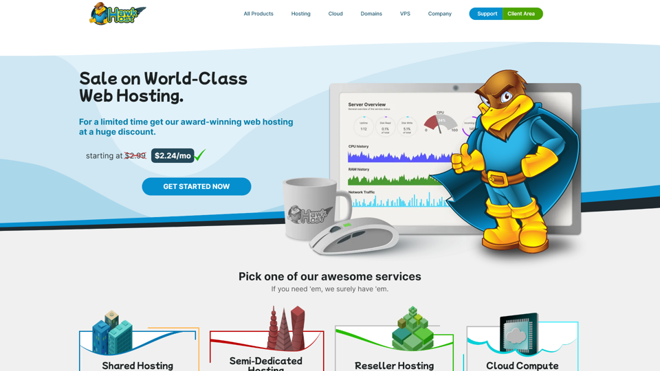 Schnelles & sicheres Cloud-Webhosting bei Hawk Host