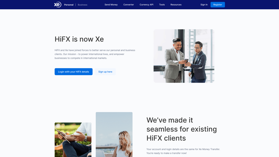 HiFX 現在是 Xe - 國際匯款提供商 - Xe