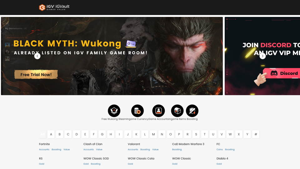 iGV (iGVault): Buy & Sell Game Accounts, Items, and Coins