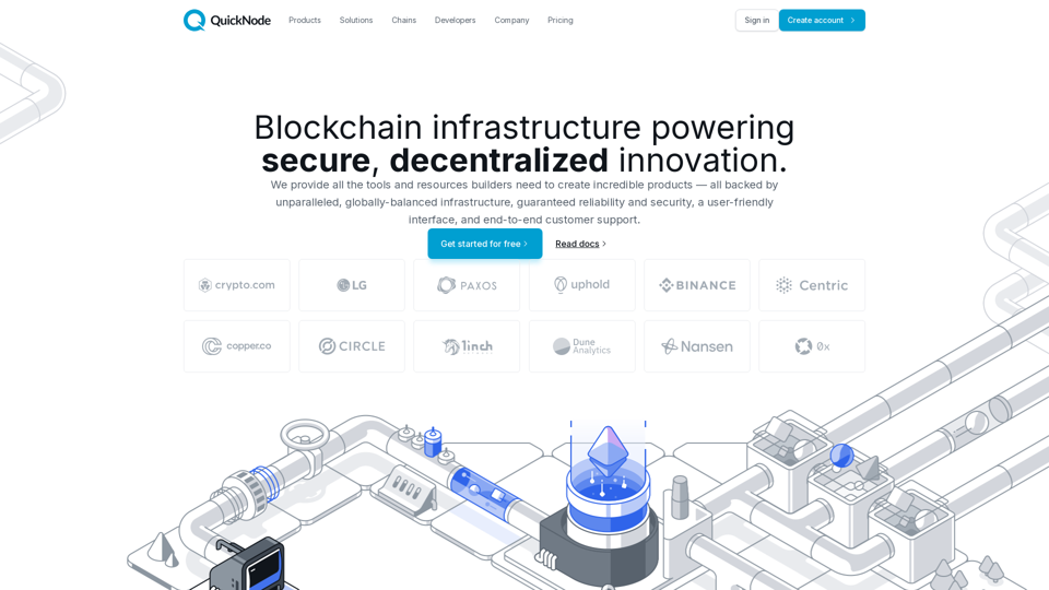 QuickNode - Infraestrutura de blockchain impulsionando inovações seguras e descentralizadas.