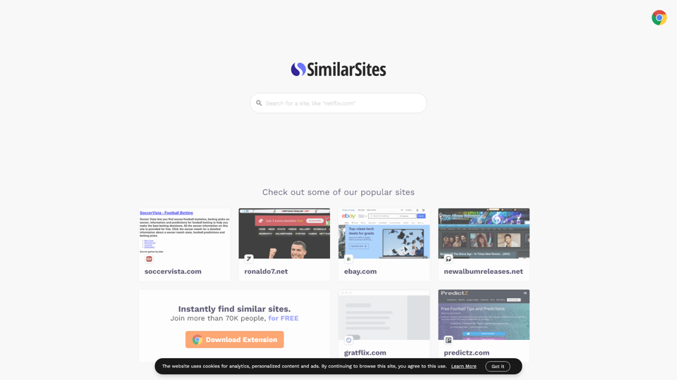 Similarsites.com - Alternativen Webseiten einfach erkunden