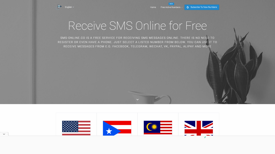 Receive SMS online for Free - without a Phone or Registration