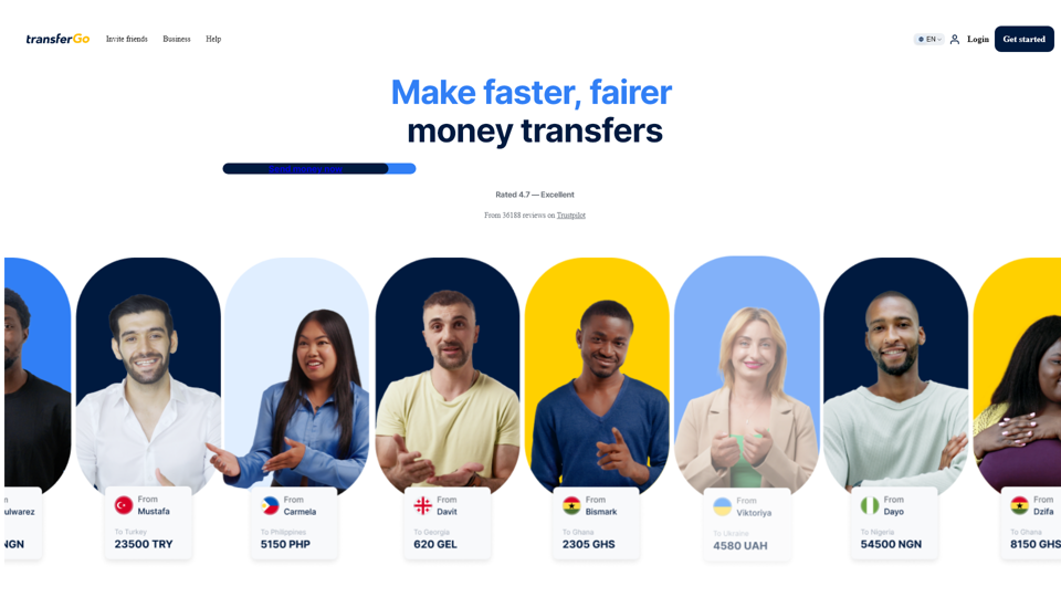 TransferGo - Envie Dinheiro para o Exterior de Forma Segura com Taxas Baixas