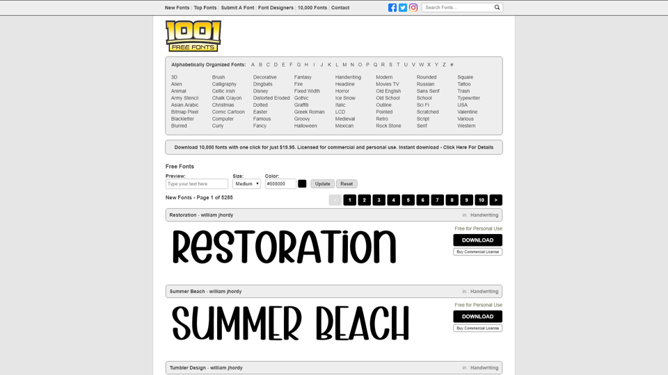 1001 Free Fonts | Download Free Fonts