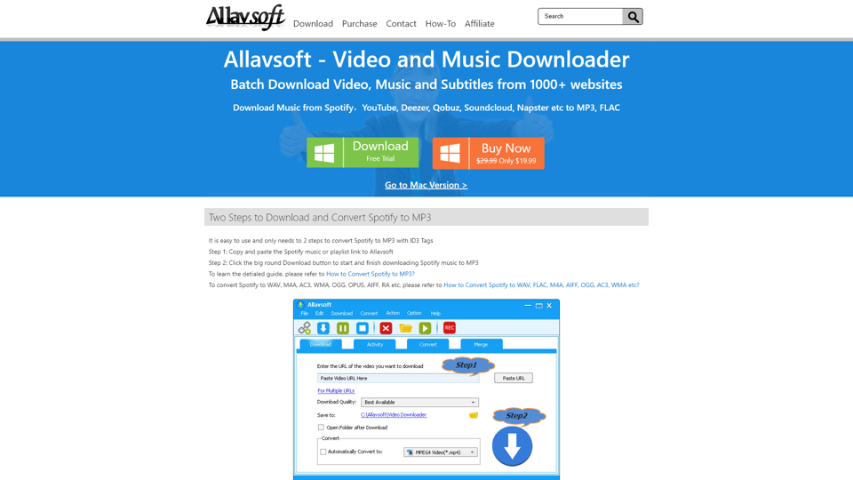 Allavsoft : Téléchargez depuis Spotify, YouTube, Udemy, Vimeo, etc. plus de 1000 sites Web