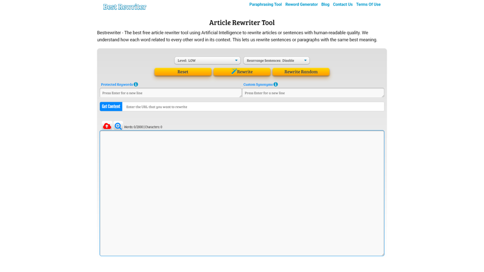 Article Rewriter - Free Sentence Rewriter - Paraphrasing Tool