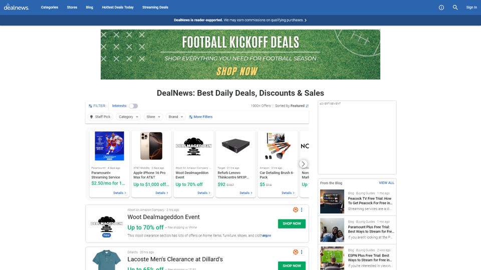 DealNews: Best Daily Deals, Discounts & Sales