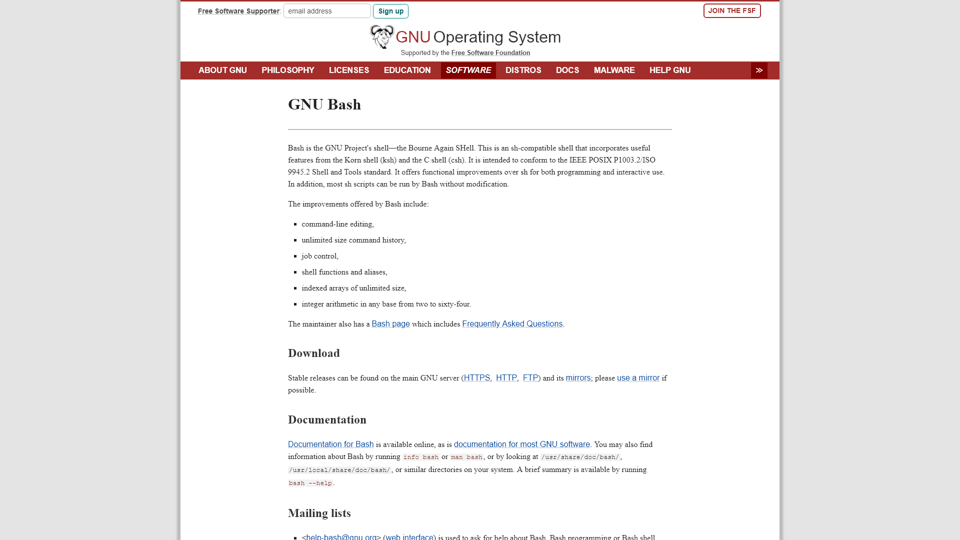Bash - GNU Project - Free Software Foundation