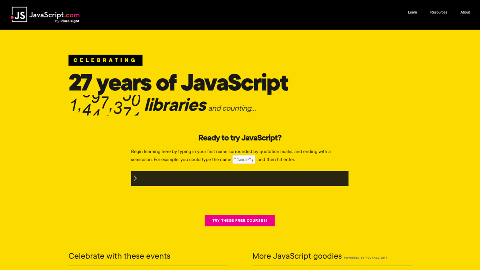 Apprenez JavaScript en ligne - Cours pour débutants - javascript.com