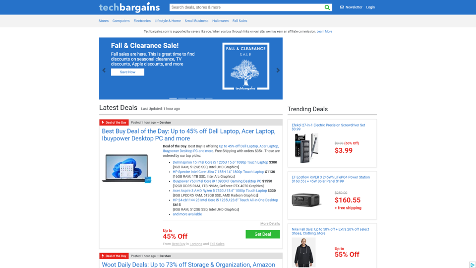 TechBargains – 您的在线优惠券、促销代码和最新交易的来源 | TechBargains