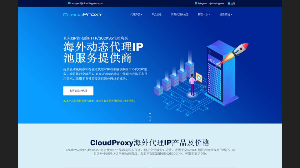 全球S5动态住宅代理IP/机房IP代理购买,海外动态IP服务商 - CloudProxy