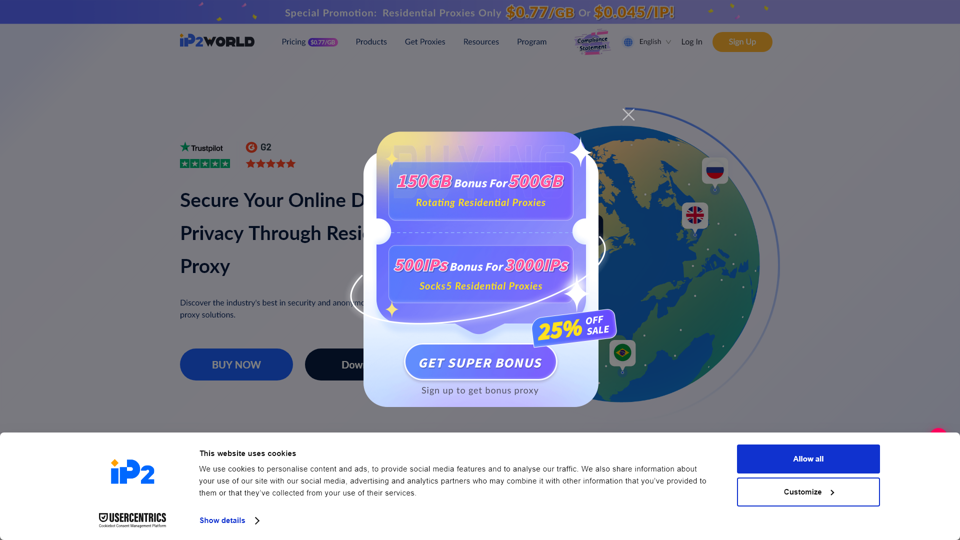 Service de Fournisseur de Proxy IP Résidentiel de Classe Mondiale | IP2World