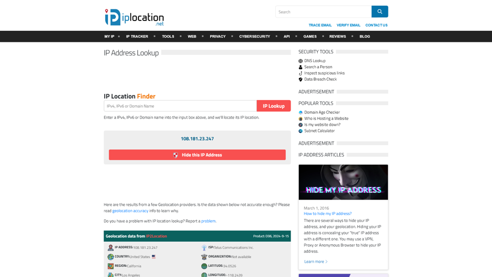 IP Address Lookup | Geolocation