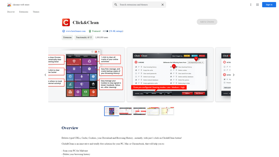 Click&Clean - Chrome Web Store